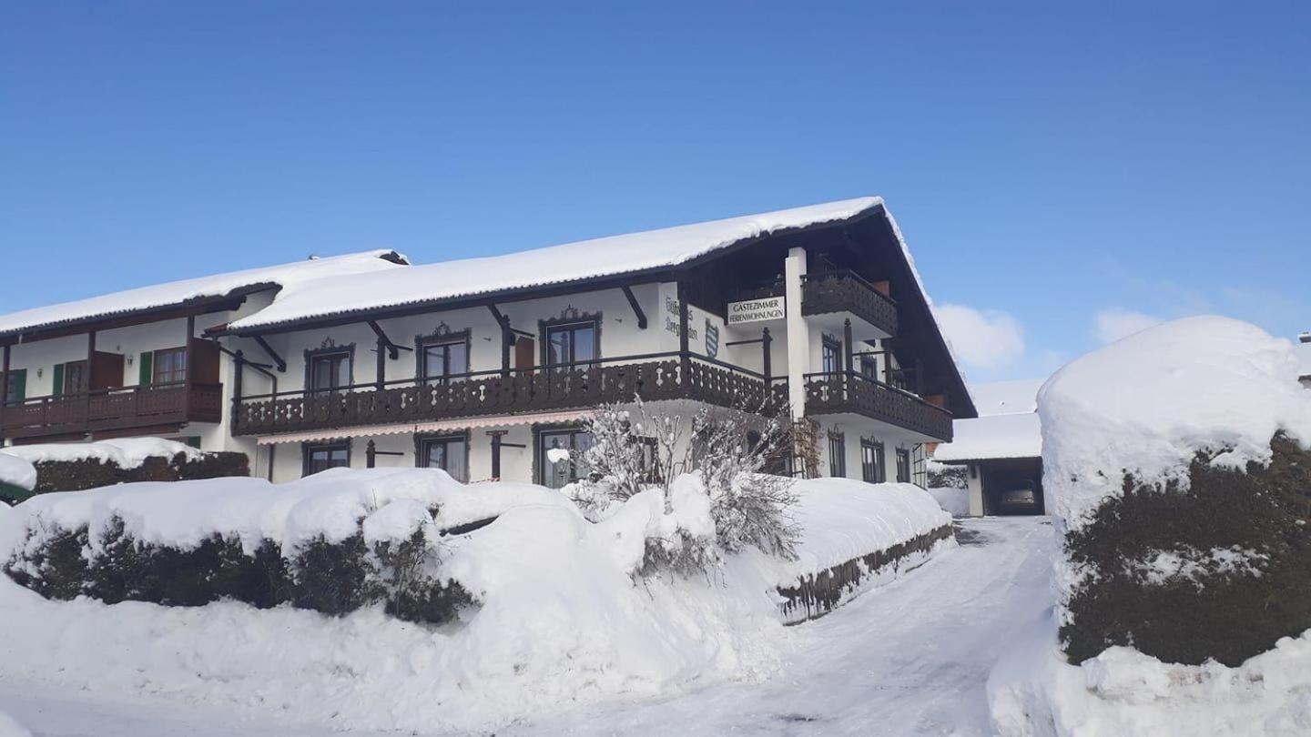 Ferienwohnung Panorama im Gästehaus Bergfrieden Bayersoien Exterior foto