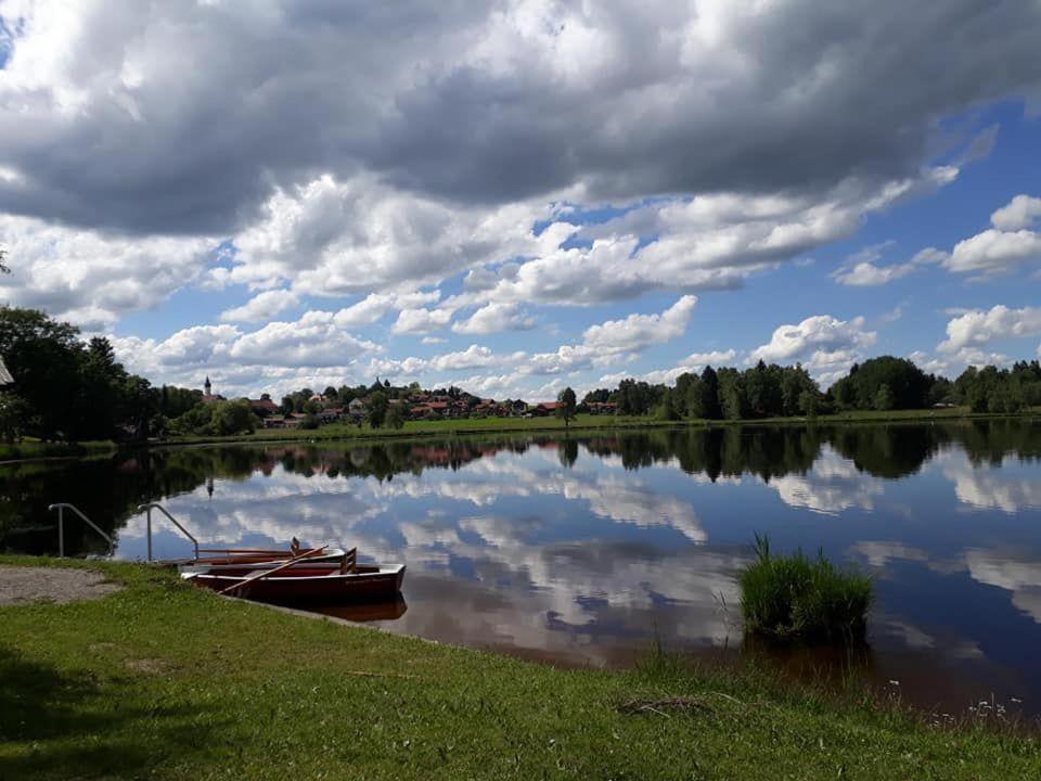 Ferienwohnung Panorama im Gästehaus Bergfrieden Bayersoien Exterior foto